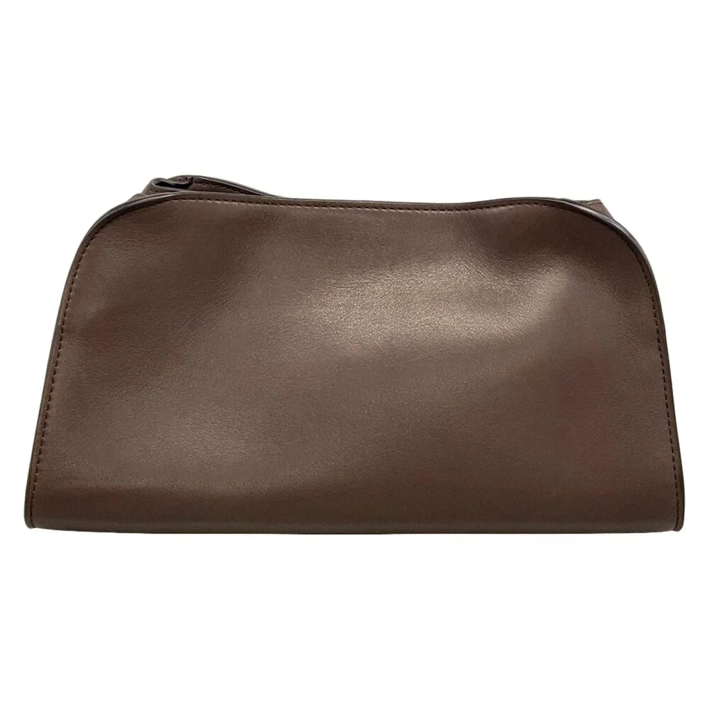 The Row Peggy Clutch Bag W1774 L72 CHESTNUT ANS (Dark Brown) - Picture 1 of 16